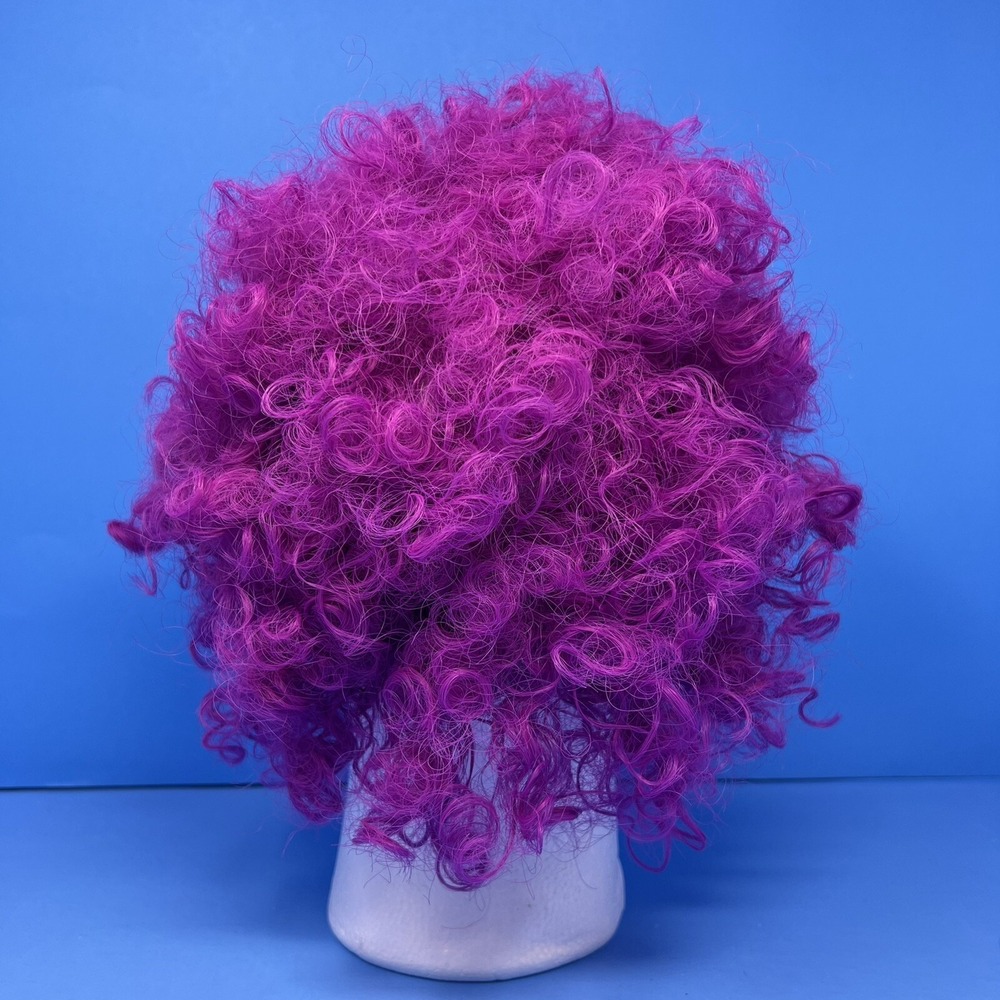 Halloween Clown Costume Wig Purple Afro 60s 70s‎ Disco Clown - Picture 7 of 15